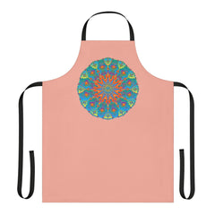 Mandala Art Apron - Apricot & Blue All Over Prints - Blululi