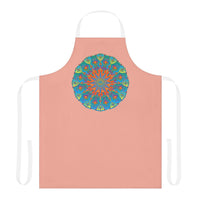 Mandala Art Apron - Apricot & Blue All Over Prints - Blululi