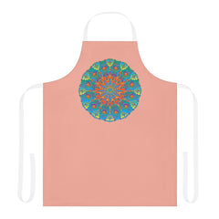 Mandala Art Apron - Apricot & Blue All Over Prints - Blululi