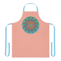 Mandala Art Apron - Apricot & Blue All Over Prints - Blululi