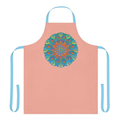Mandala Art Apron - Apricot & Blue All Over Prints - Blululi