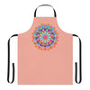 Mandala Art Apron - Apricot & Blue Floral All Over Prints - Blululi