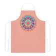 Mandala Art Apron - Apricot & Blue Floral All Over Prints - Blululi