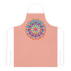 Mandala Art Apron - Apricot & Blue Floral All Over Prints - Blululi