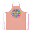 Mandala Art Apron - Apricot & Blue Floral All Over Prints - Blululi