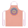 Mandala Art Apron - Apricot & Blue Floral All Over Prints - Blululi