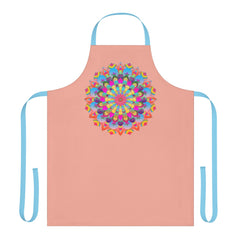 Mandala Art Apron - Apricot & Blue Floral All Over Prints - Blululi