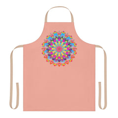 Mandala Art Apron - Apricot & Blue Floral All Over Prints - Blululi