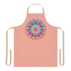 Mandala Art Apron - Apricot & Blue Floral All Over Prints - Blululi