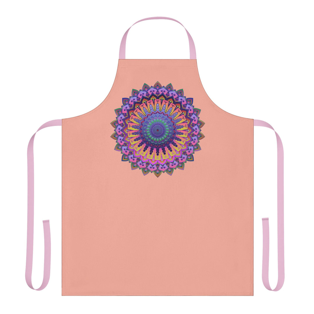 Mandala Art Apron - Apricot & Colorful All Over Prints - Blululi