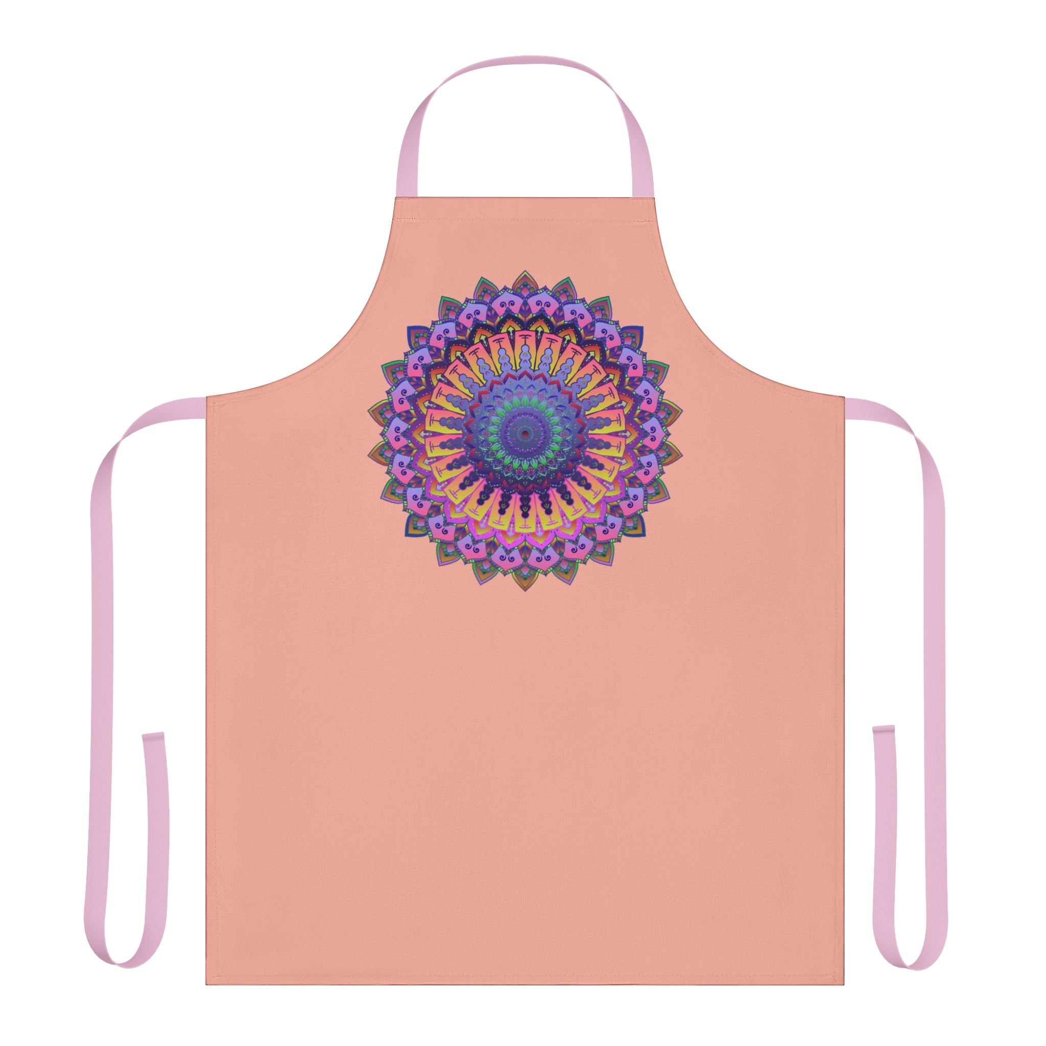 Mandala Art Apron - Apricot & Colorful All Over Prints - Blululi