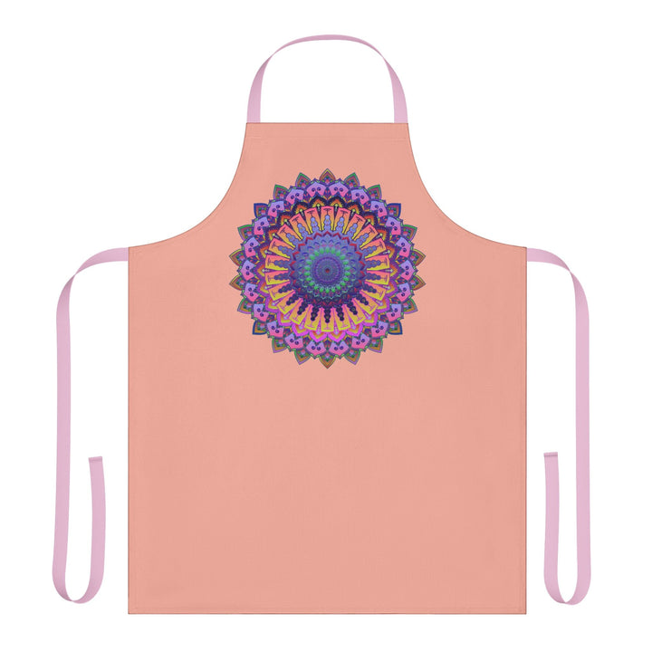 Mandala Art Apron - Apricot & Colorful All Over Prints - Blululi