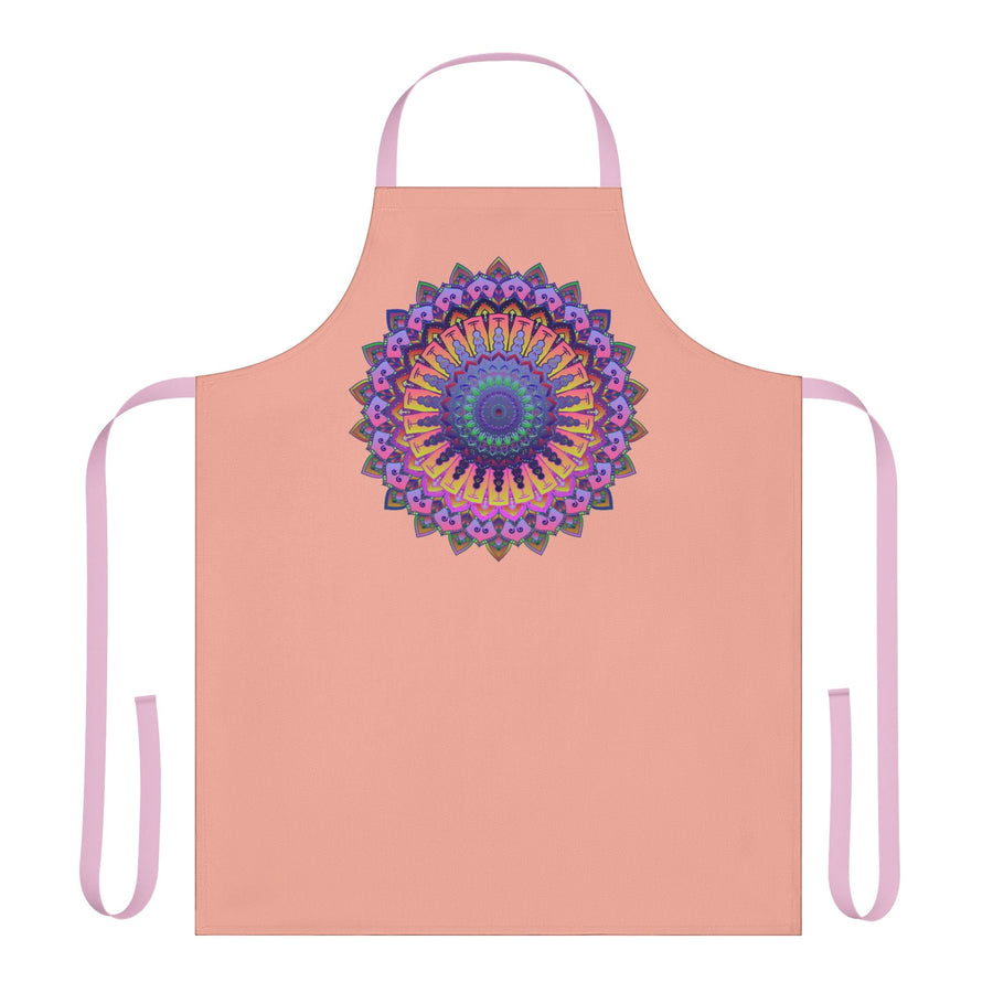 Mandala Art Apron - Apricot & Colorful All Over Prints - Blululi