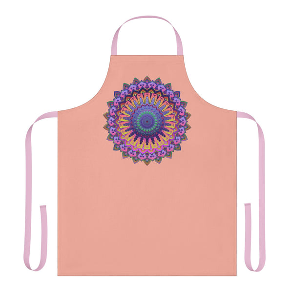 Mandala Art Apron - Apricot & Colorful All Over Prints - Blululi