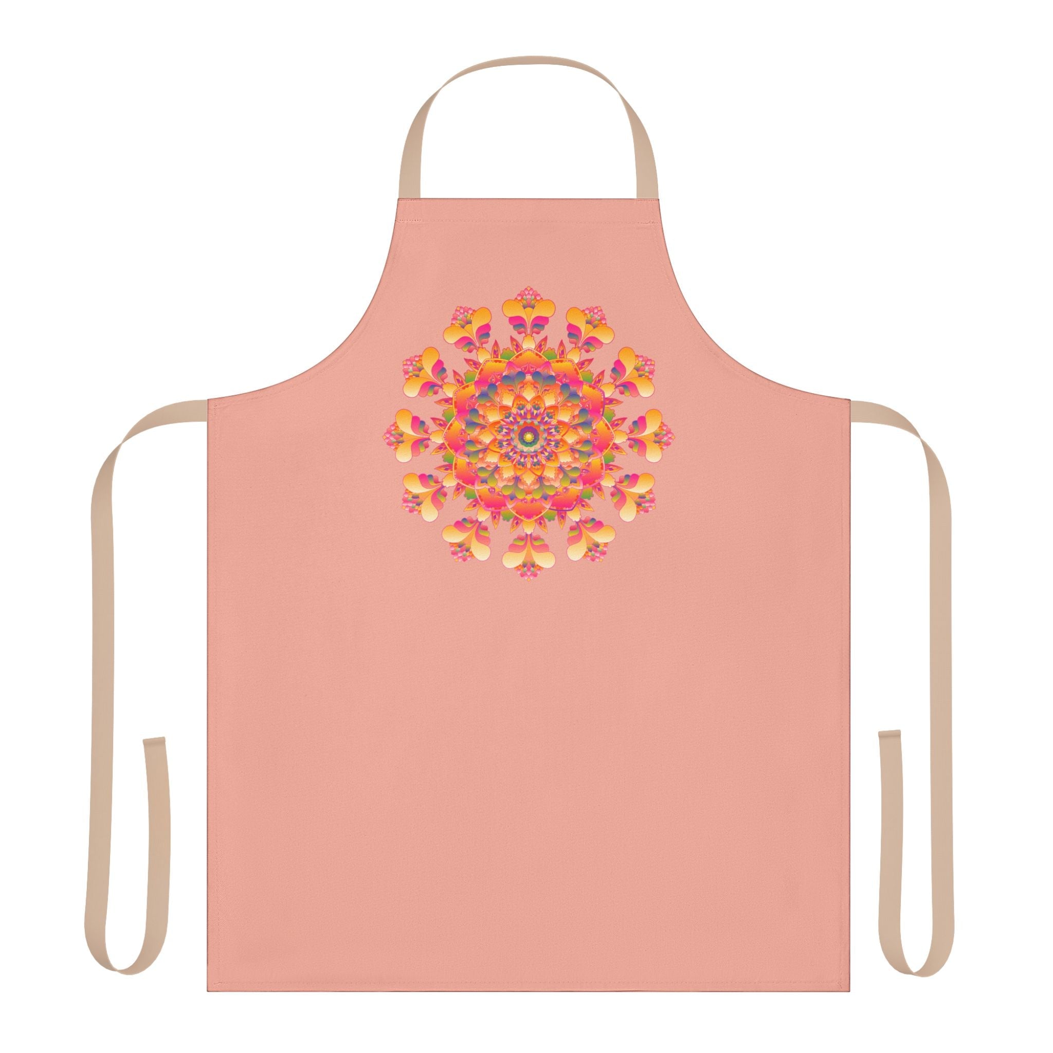 Mandala Art Apron - Apricot & Colorful All Over Prints - Blululi