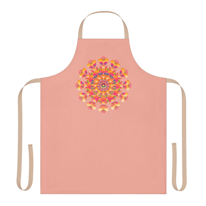 Mandala Art Apron - Apricot & Colorful All Over Prints - Blululi