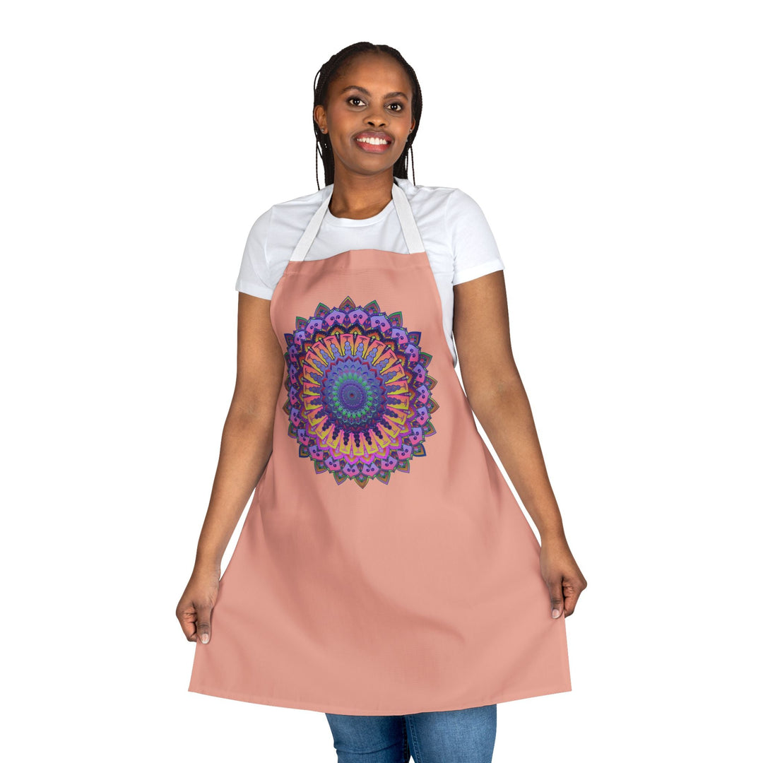 Mandala Art Apron - Apricot & Colorful All Over Prints - Blululi