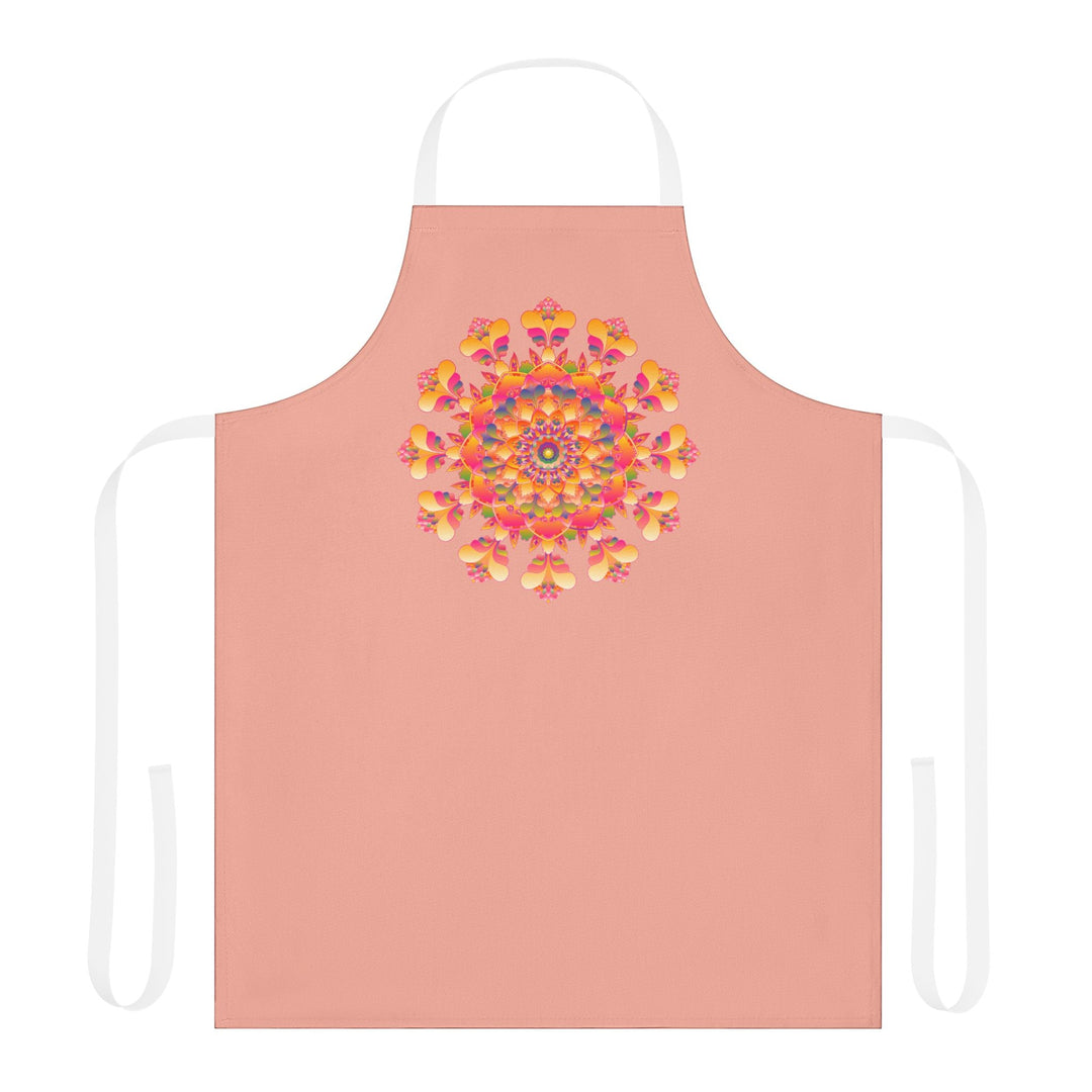 Mandala Art Apron - Apricot & Colorful All Over Prints - Blululi