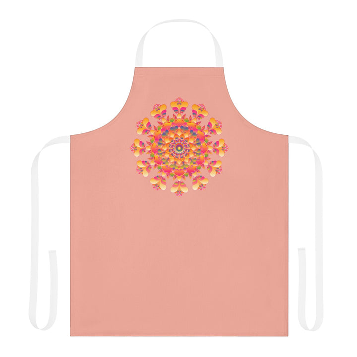 Mandala Art Apron - Apricot & Colorful All Over Prints - Blululi