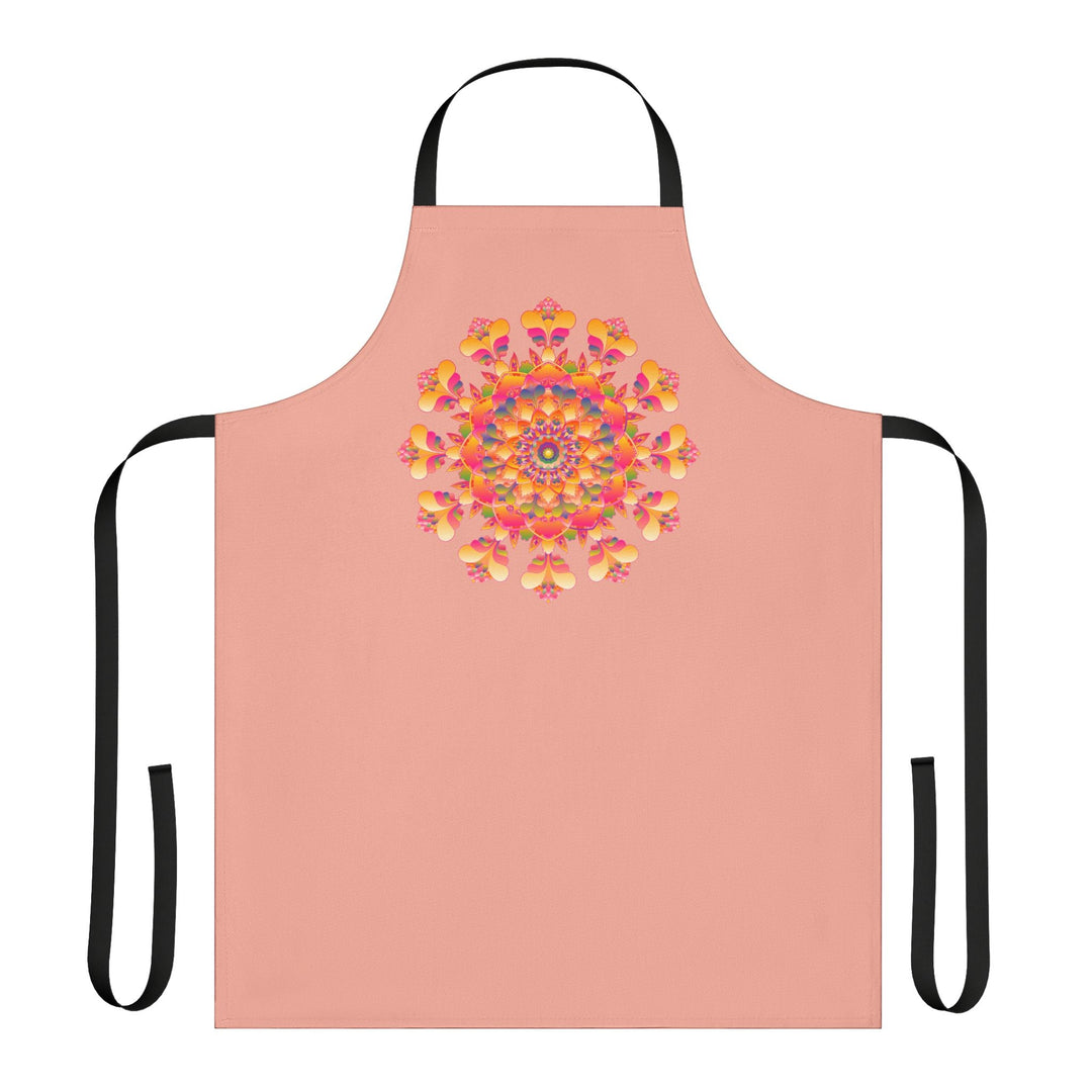 Mandala Art Apron - Apricot & Colorful All Over Prints - Blululi