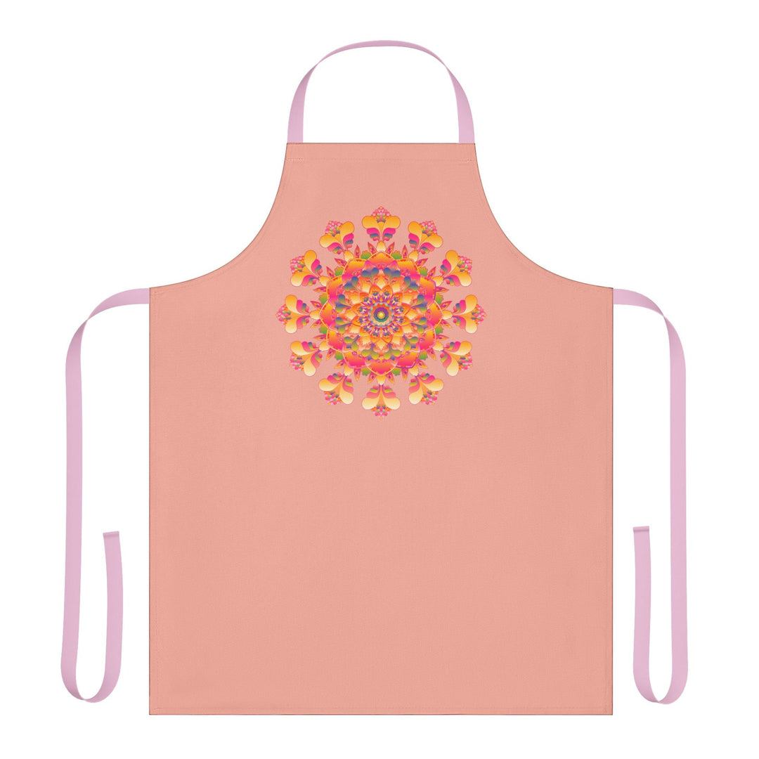 Mandala Art Apron - Apricot & Colorful All Over Prints - Blululi