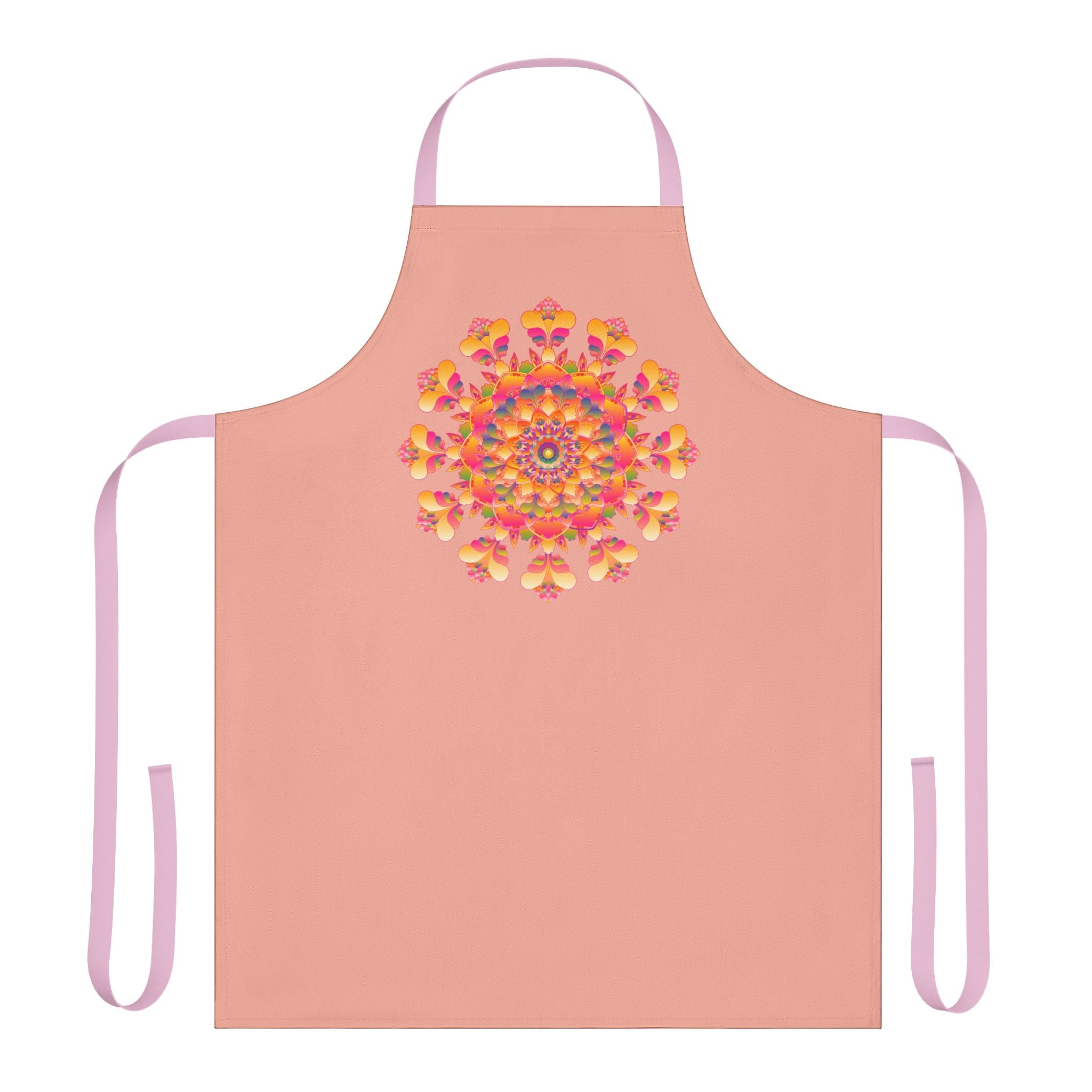 Mandala Art Apron - Apricot & Colorful All Over Prints - Blululi