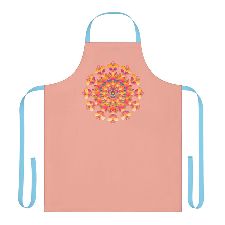 Mandala Art Apron - Apricot & Colorful All Over Prints - Blululi