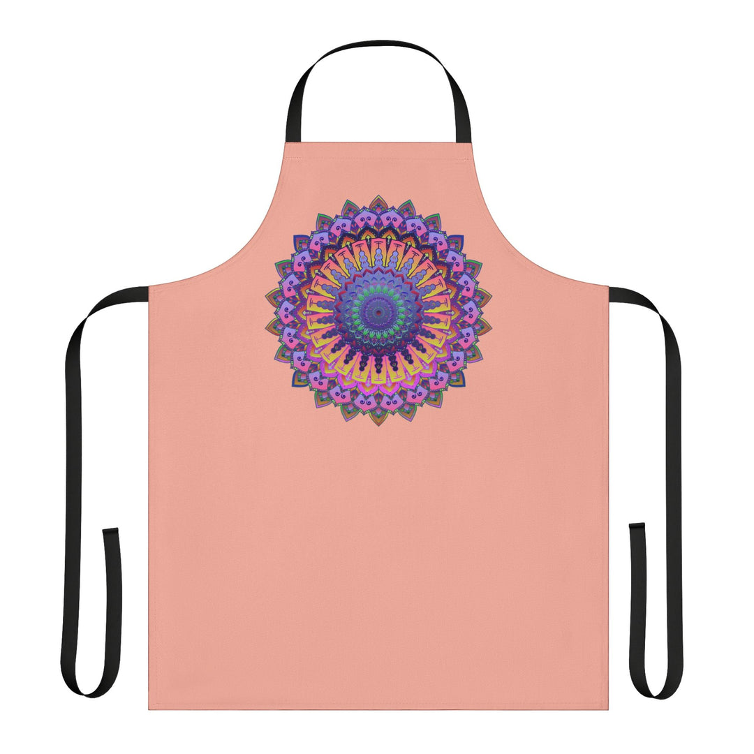 Mandala Art Apron - Apricot & Colorful All Over Prints - Blululi