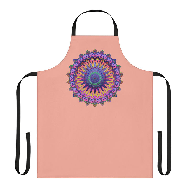 Mandala Art Apron - Apricot & Colorful All Over Prints - Blululi