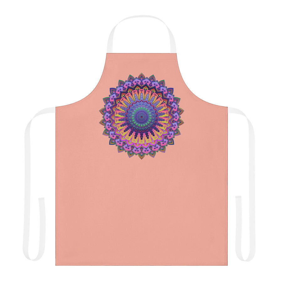 Mandala Art Apron - Apricot & Colorful All Over Prints - Blululi