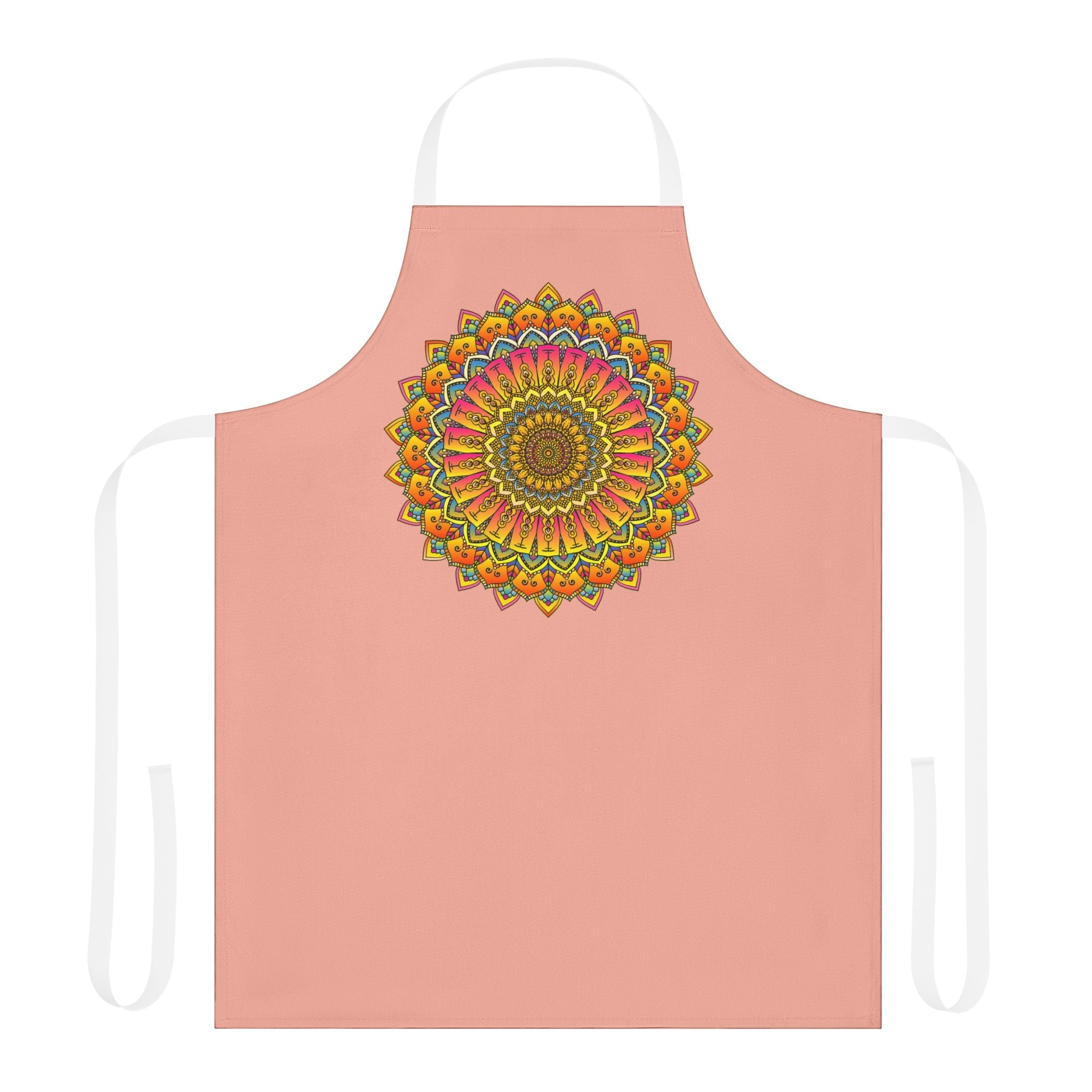 Mandala Art Apron - Apricot Dream All Over Prints - Blululi