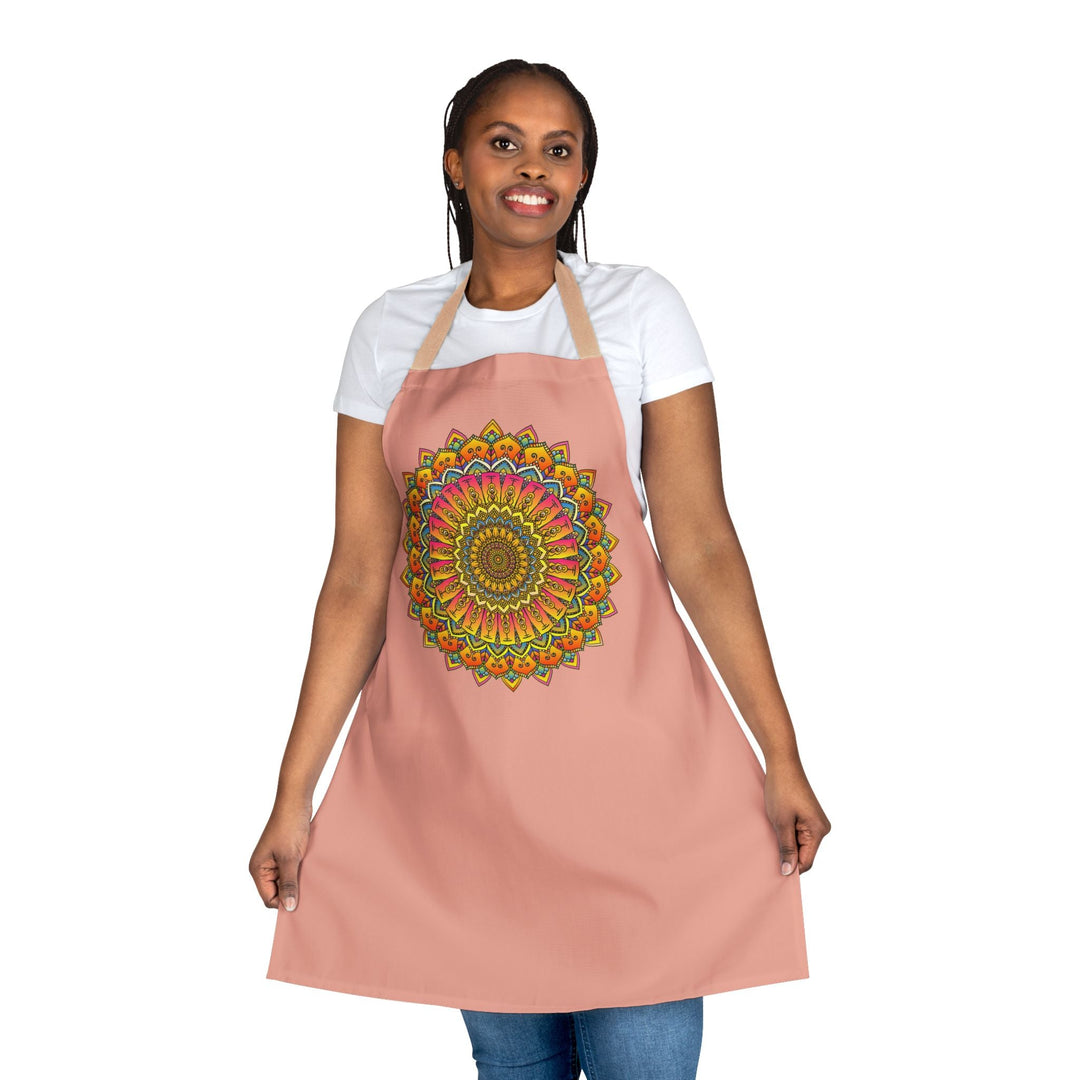 Mandala Art Apron - Apricot Dream All Over Prints - Blululi