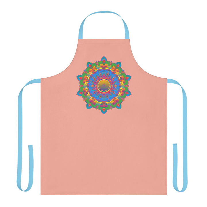 Mandala Art Apron - Apricot Floral Design All Over Prints - Blululi