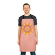 Mandala Art Apron - Apricot Floral Design All Over Prints - Blululi