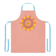 Mandala Art Apron - Apricot Floral Design All Over Prints - Blululi