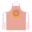 Mandala Art Apron - Apricot Floral Design All Over Prints - Blululi