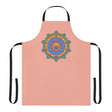 Mandala Art Apron - Apricot Floral Design All Over Prints - Blululi