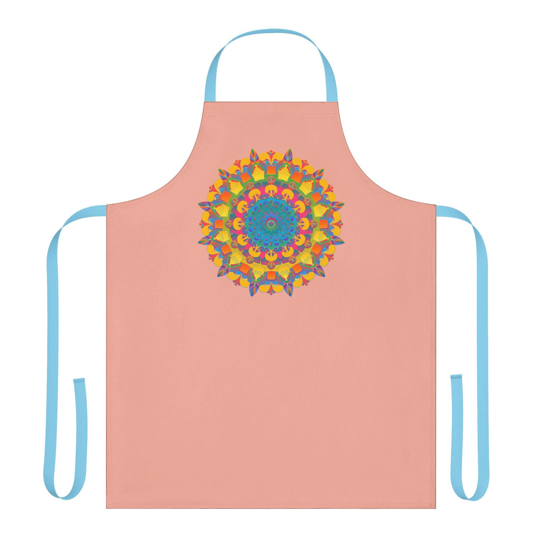 Mandala Art Apron - Apricot Floral Design All Over Prints - Blululi