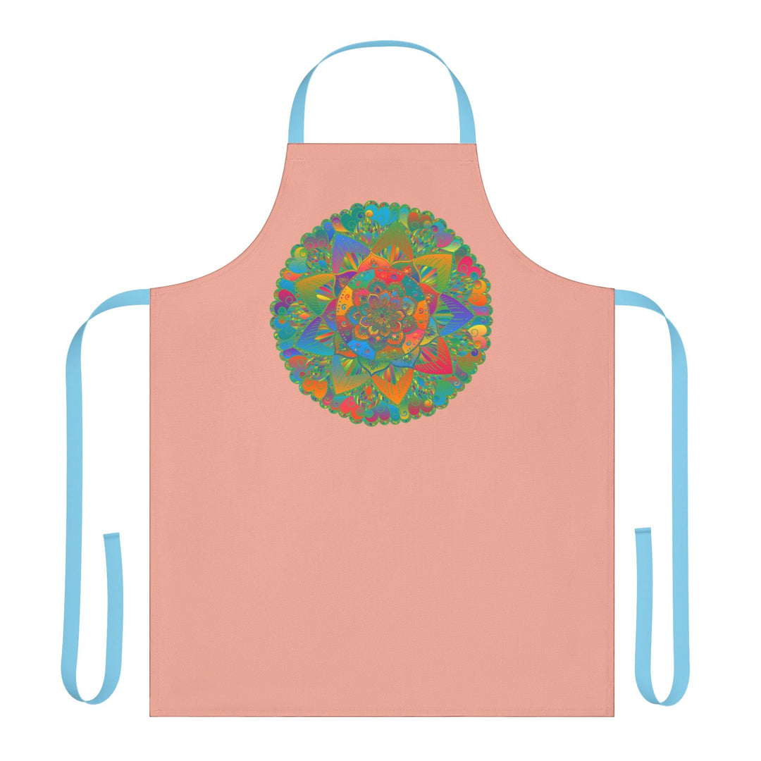 Mandala Art Apron - Apricot Floral Design All Over Prints - Blululi