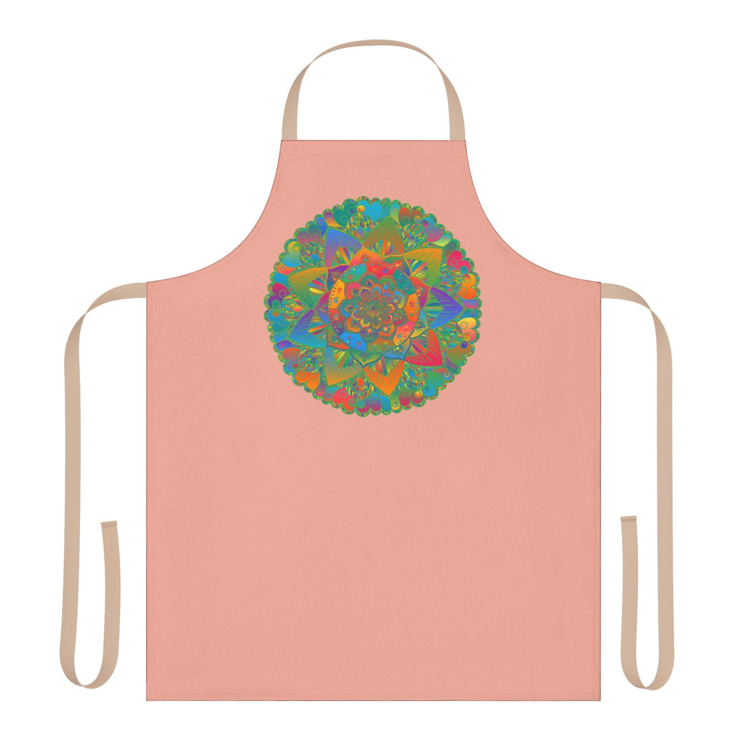 Mandala Art Apron - Apricot Floral Design All Over Prints - Blululi