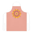 Mandala Art Apron - Apricot Floral Design All Over Prints - Blululi