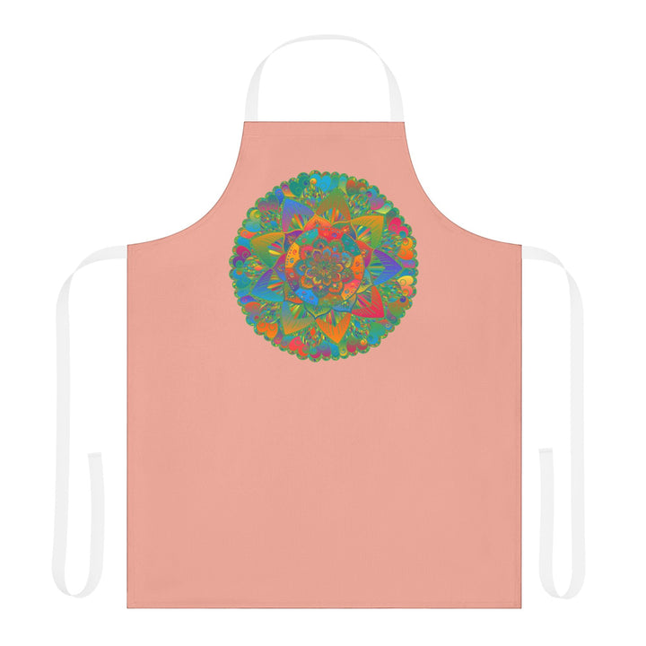 Mandala Art Apron - Apricot Floral Design All Over Prints - Blululi