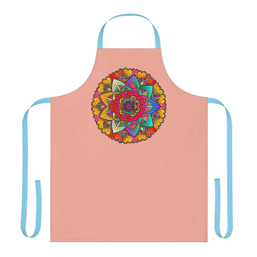 Mandala Art Apron - Apricot Floral Design All Over Prints - Blululi