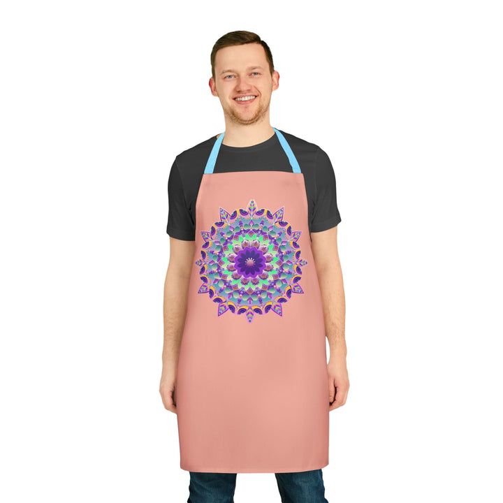 Mandala Art Apron - Apricot Floral Kitchen All Over Prints - Blululi