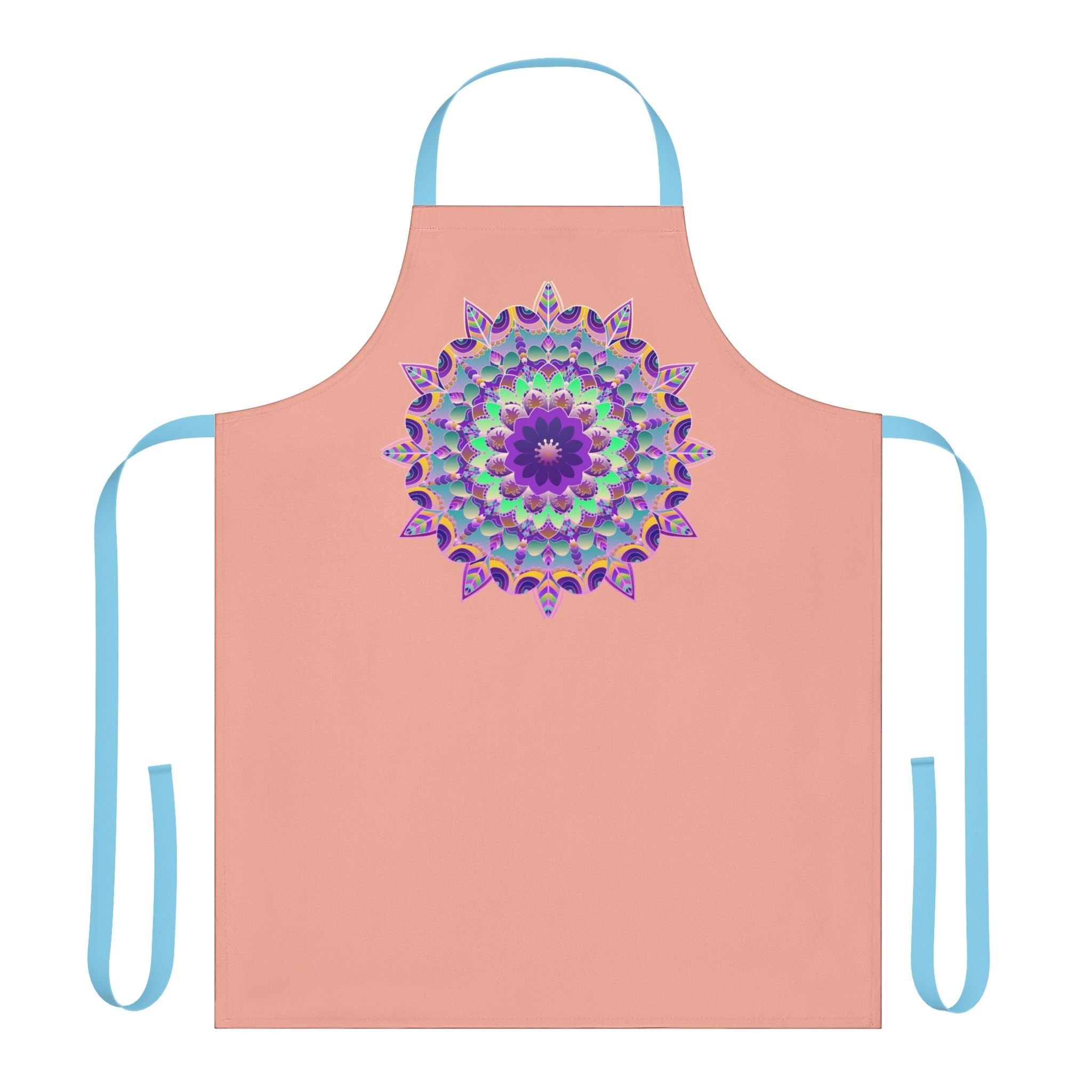 Mandala Art Apron - Apricot Floral Kitchen All Over Prints - Blululi