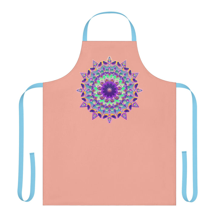 Mandala Art Apron - Apricot Floral Kitchen All Over Prints - Blululi