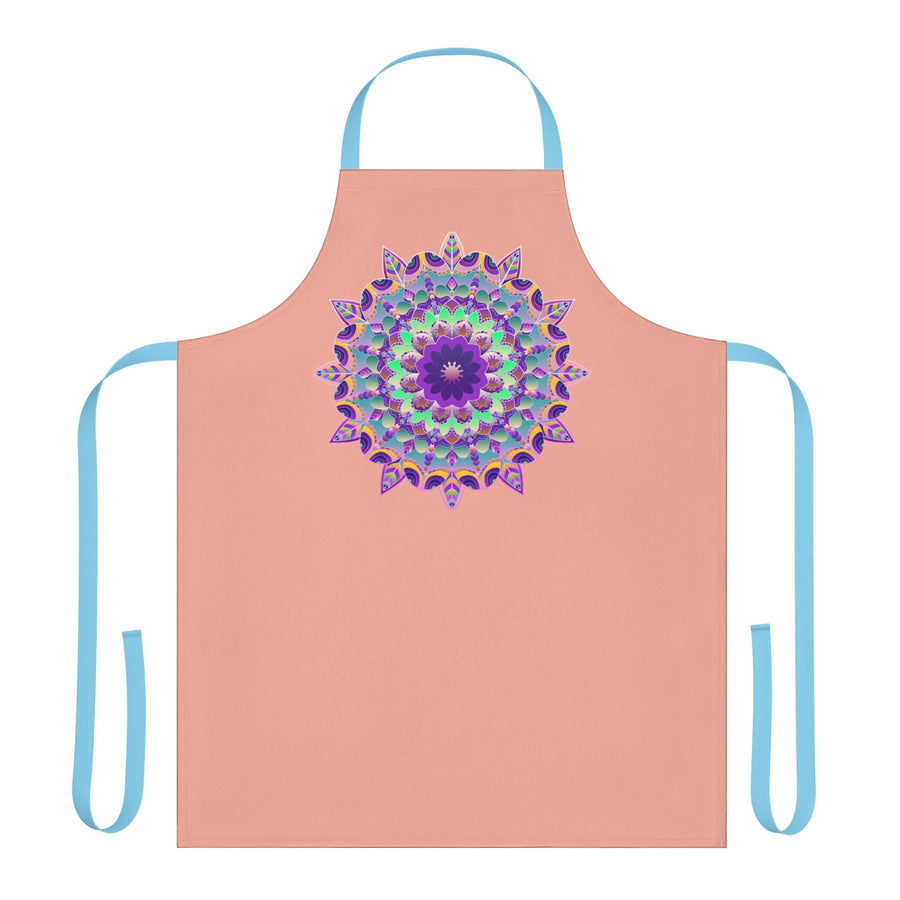 Mandala Art Apron - Apricot Floral Kitchen All Over Prints - Blululi