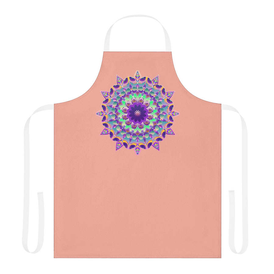 Mandala Art Apron - Apricot Floral Kitchen All Over Prints - Blululi