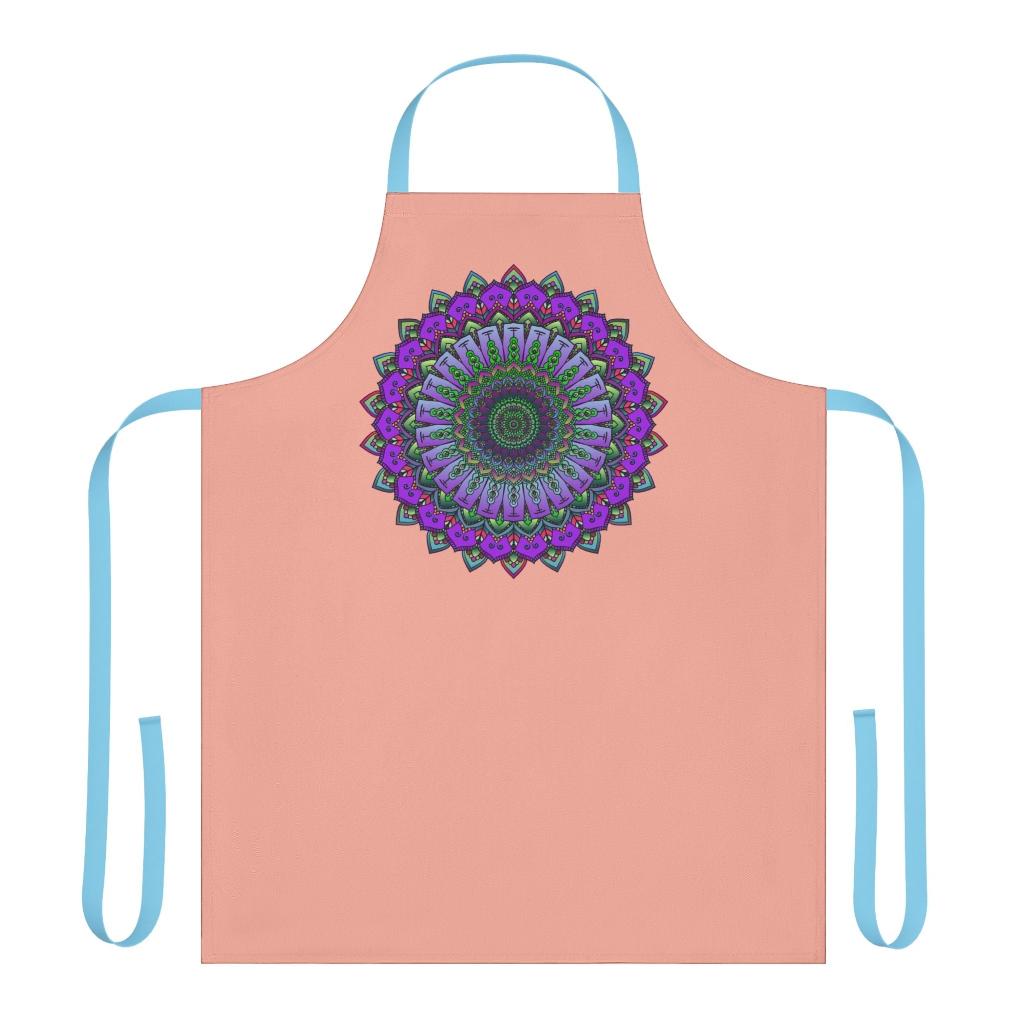 Mandala Art Apron - Apricot - Hand Drawn All Over Prints - Blululi