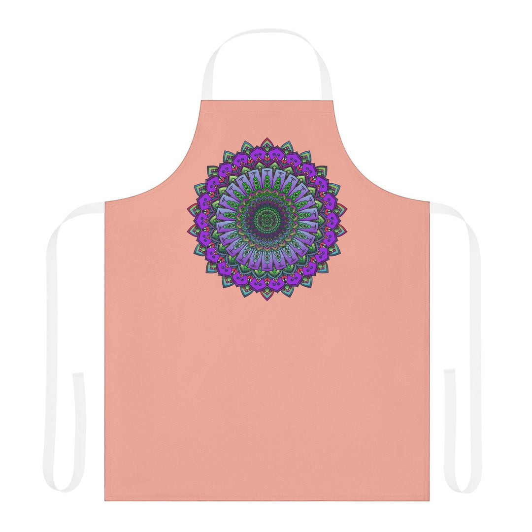 Mandala Art Apron - Apricot - Hand Drawn All Over Prints - Blululi